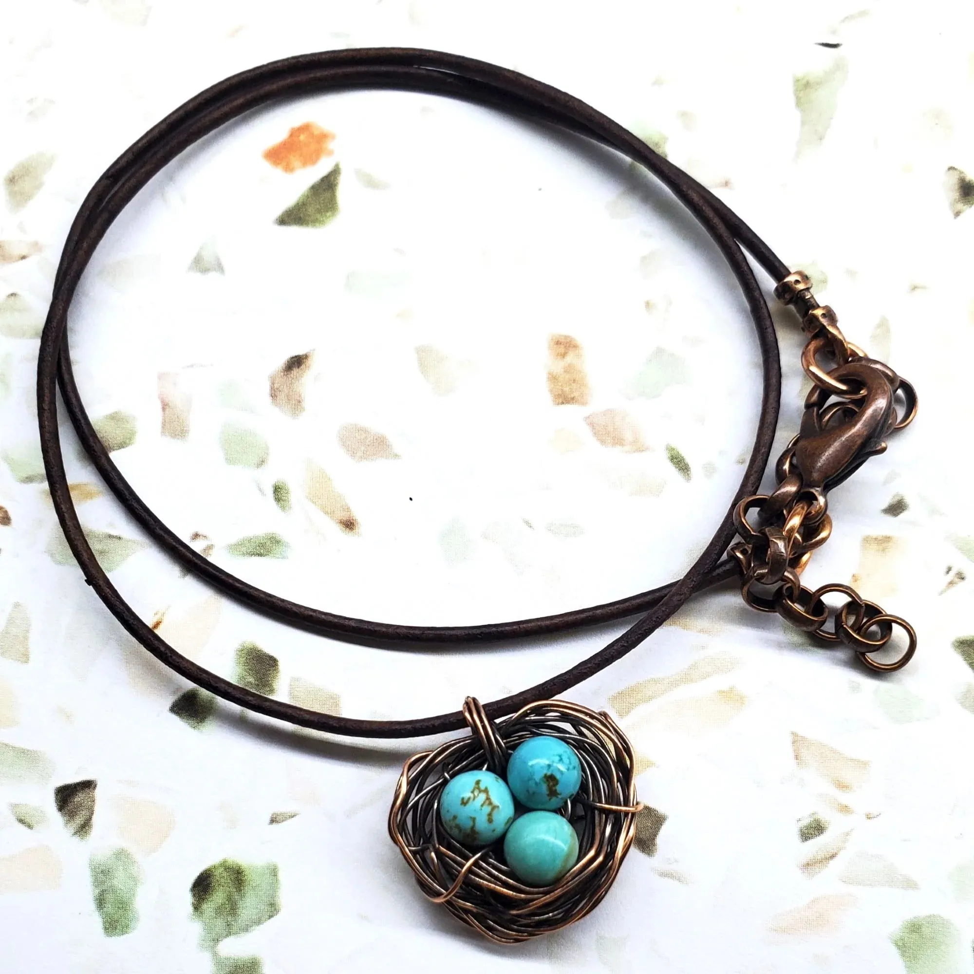 Copper Robin Nest Necklace