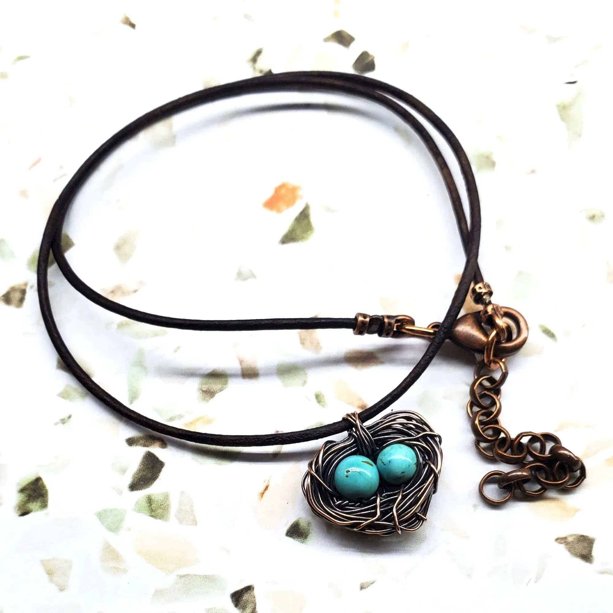 Copper Robin Nest Necklace