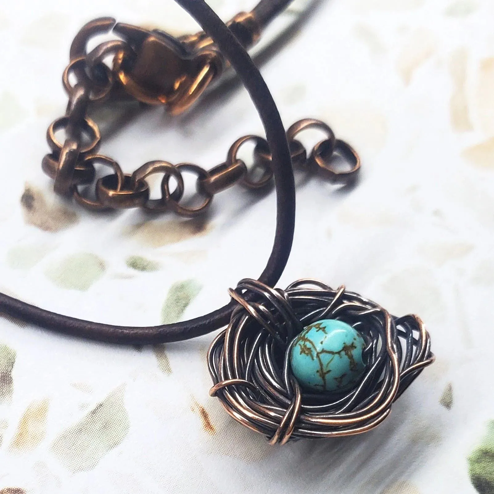 Copper Robin Nest Necklace