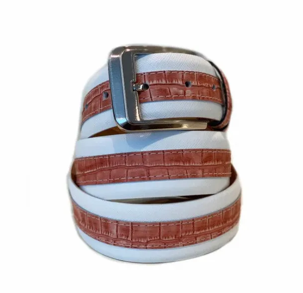 Corrente Printed Calfskin Belt White