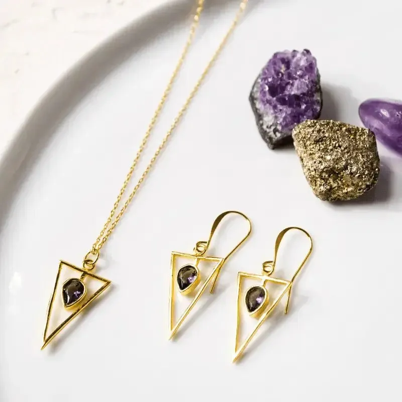 Creative Energy: Amethyst Gemstone Earrings