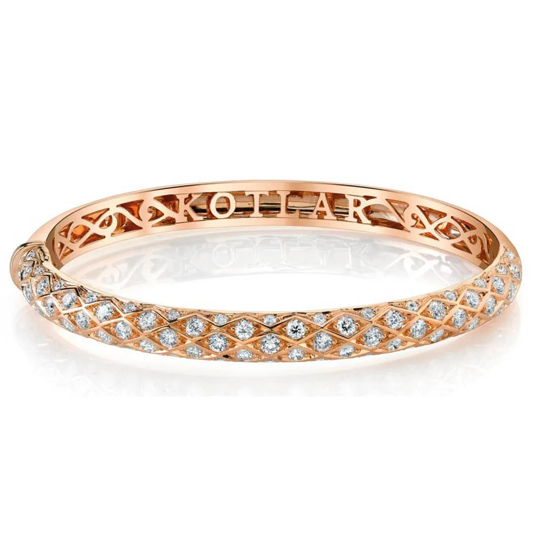 Criss Cross Diamond Halfway Bangle Bracelet