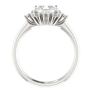 Cubic Zirconia Engagement Ring- The Amy Kiara (Customizable Princess Cut)