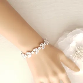 Cubic Zirconia Wedding Day Bracelet-Mia