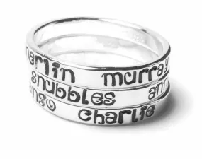 Custom message ring • Name ring Sterling silver