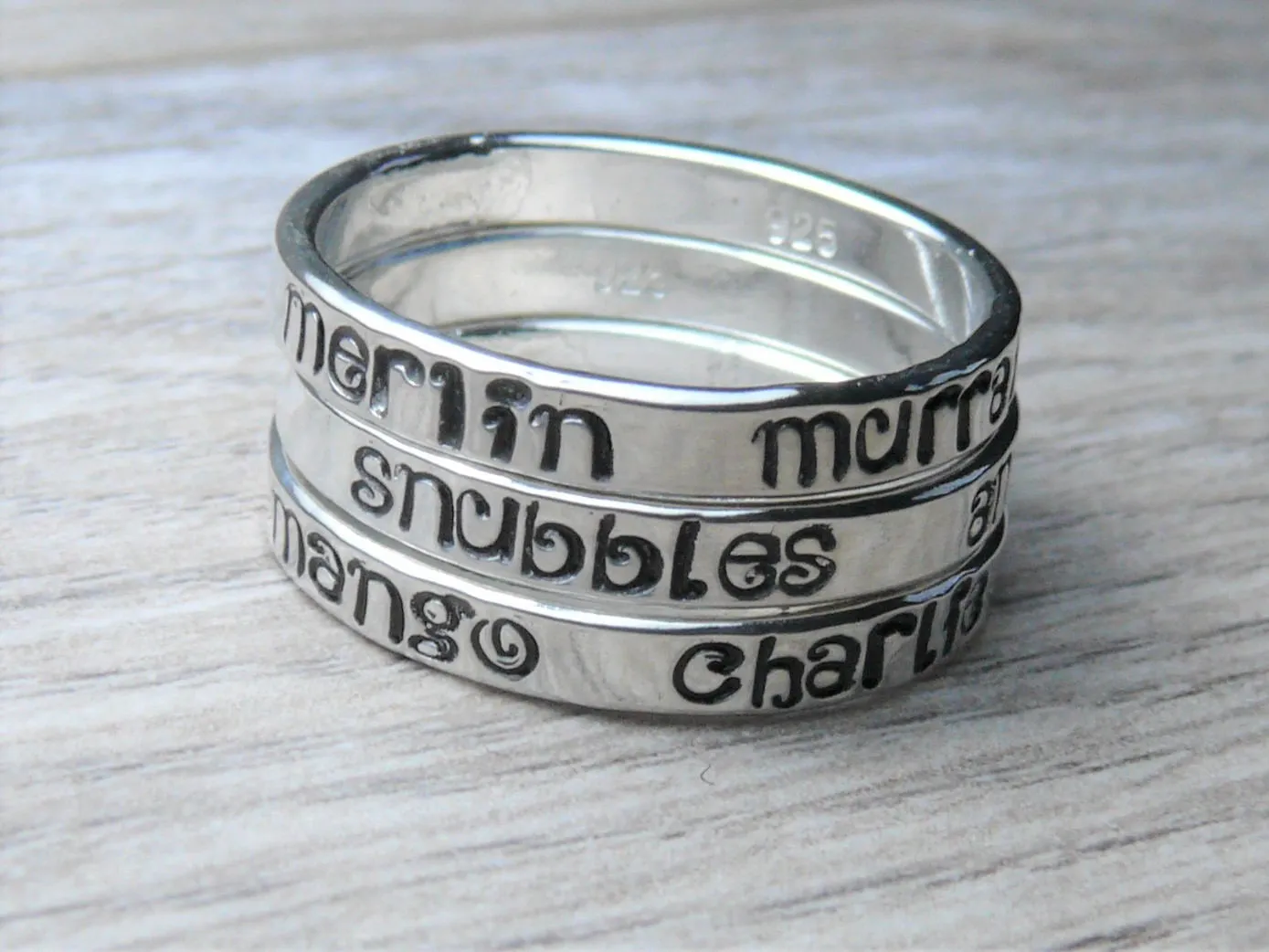 Custom message ring • Name ring Sterling silver