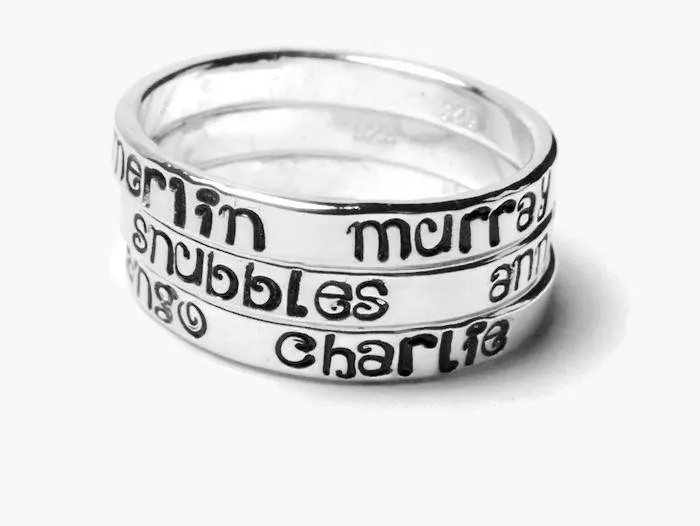 Custom message ring • Name ring Sterling silver