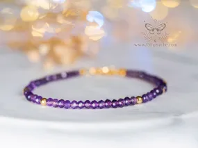 Dainty faceted Amethyst gemstone bracelet