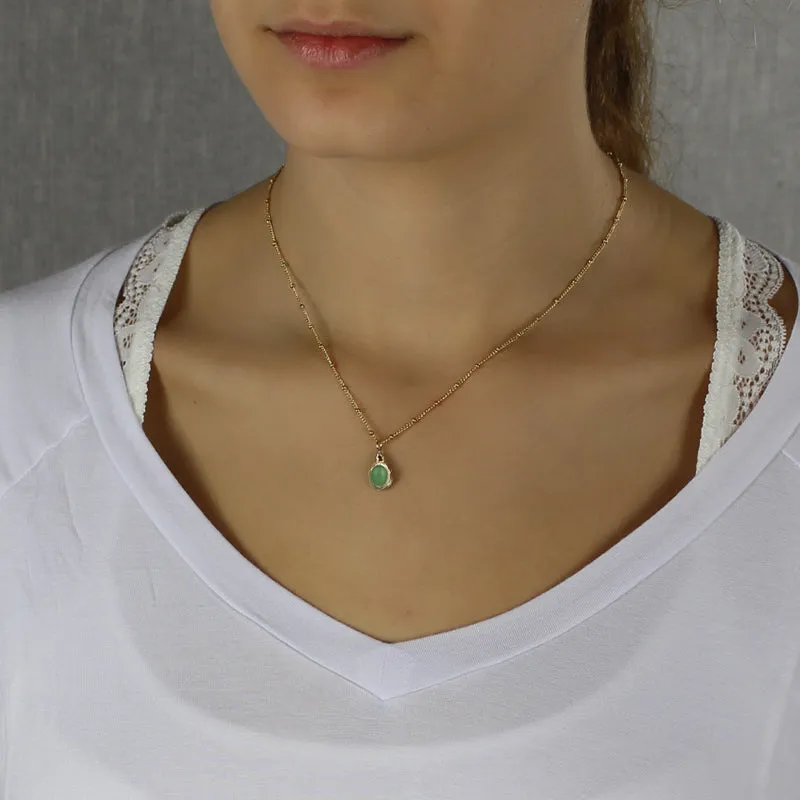 Dainty Gemstone Pendant Necklace