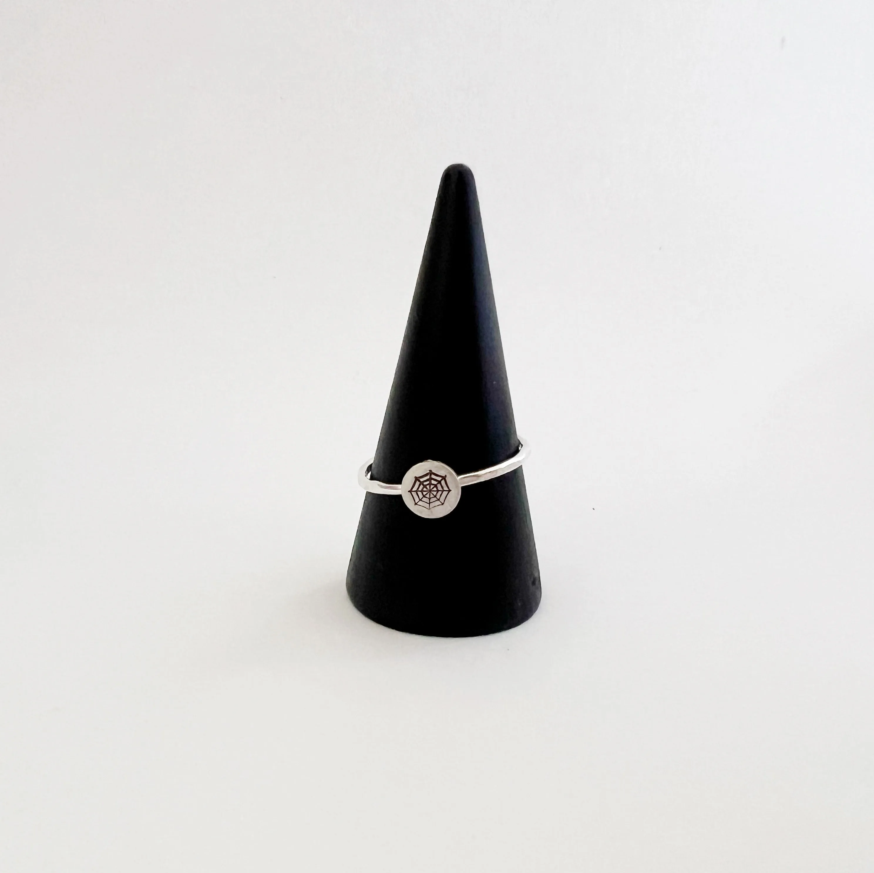 Dainty Spider Web Stacking Ring in Sterling Silver