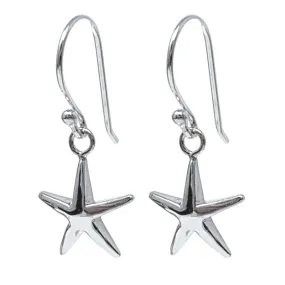 Dangle Starfish Earrings In Sterling Silver