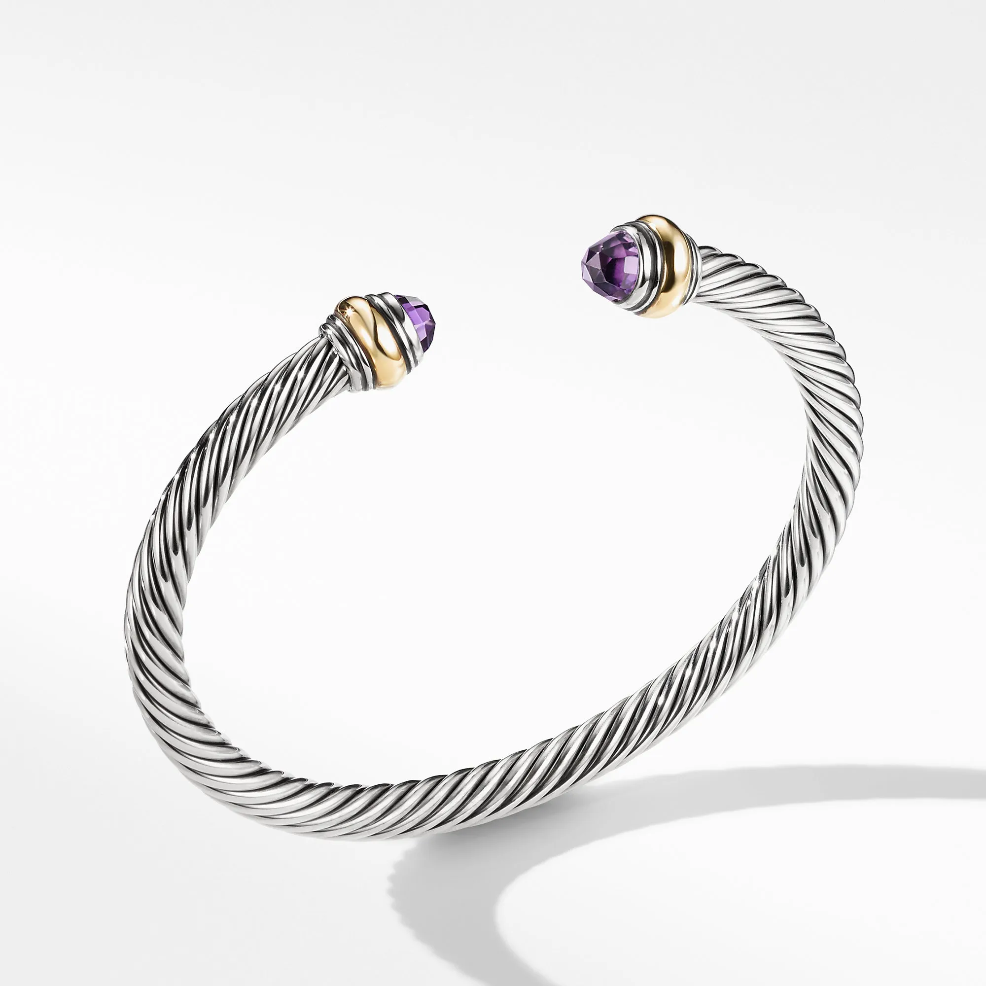 David Yurman 5MM Cable Classic Bracelet with Amethyst and Gold