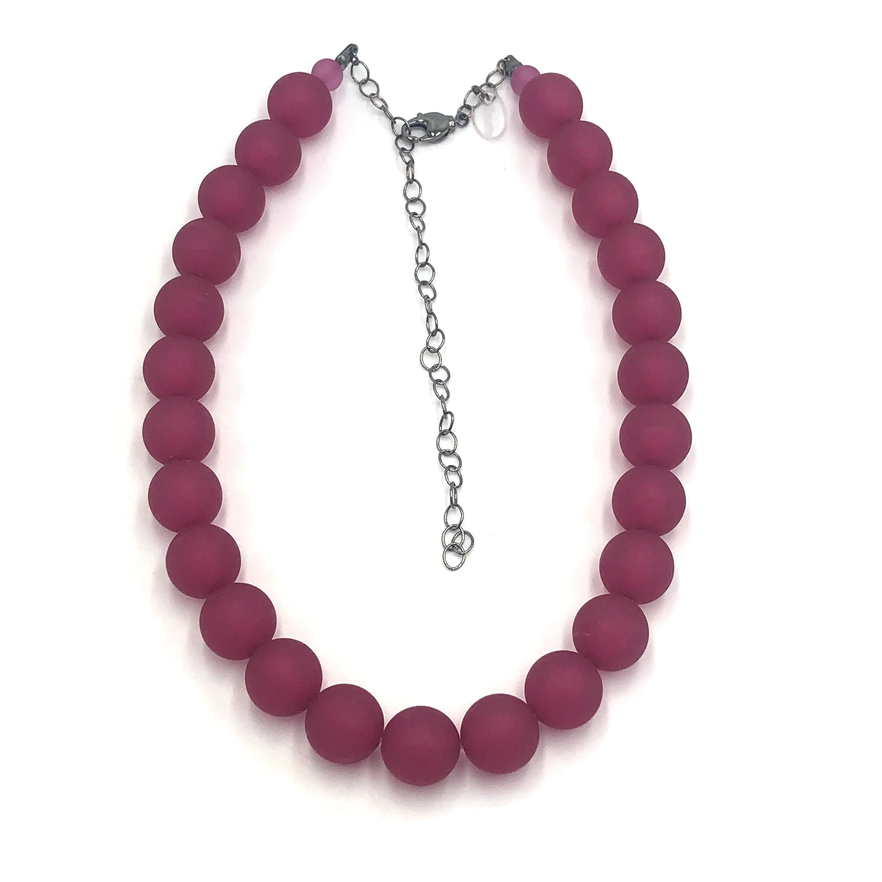 Deep Cranberry Frosted Marco Necklace