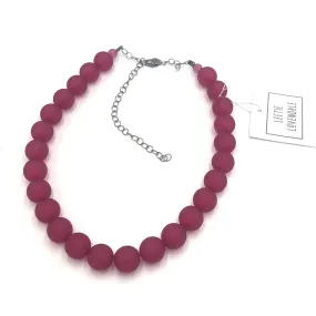 Deep Cranberry Frosted Marco Necklace