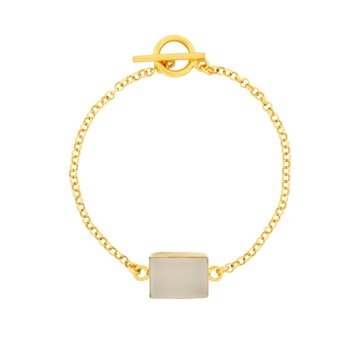 Delta White Chalcedony Bracelet