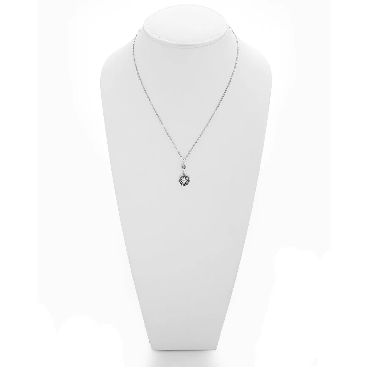 Dharmachakra Sterling Silver White Topaz Serenity Necklace