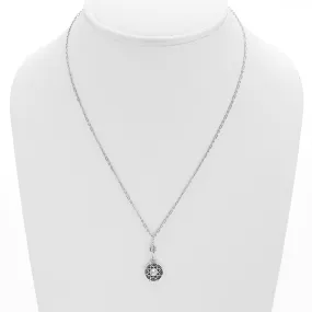 Dharmachakra Sterling Silver White Topaz Serenity Necklace