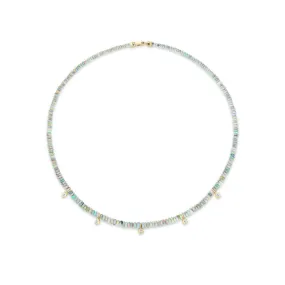 Diamond & Opal Beaded Necklace