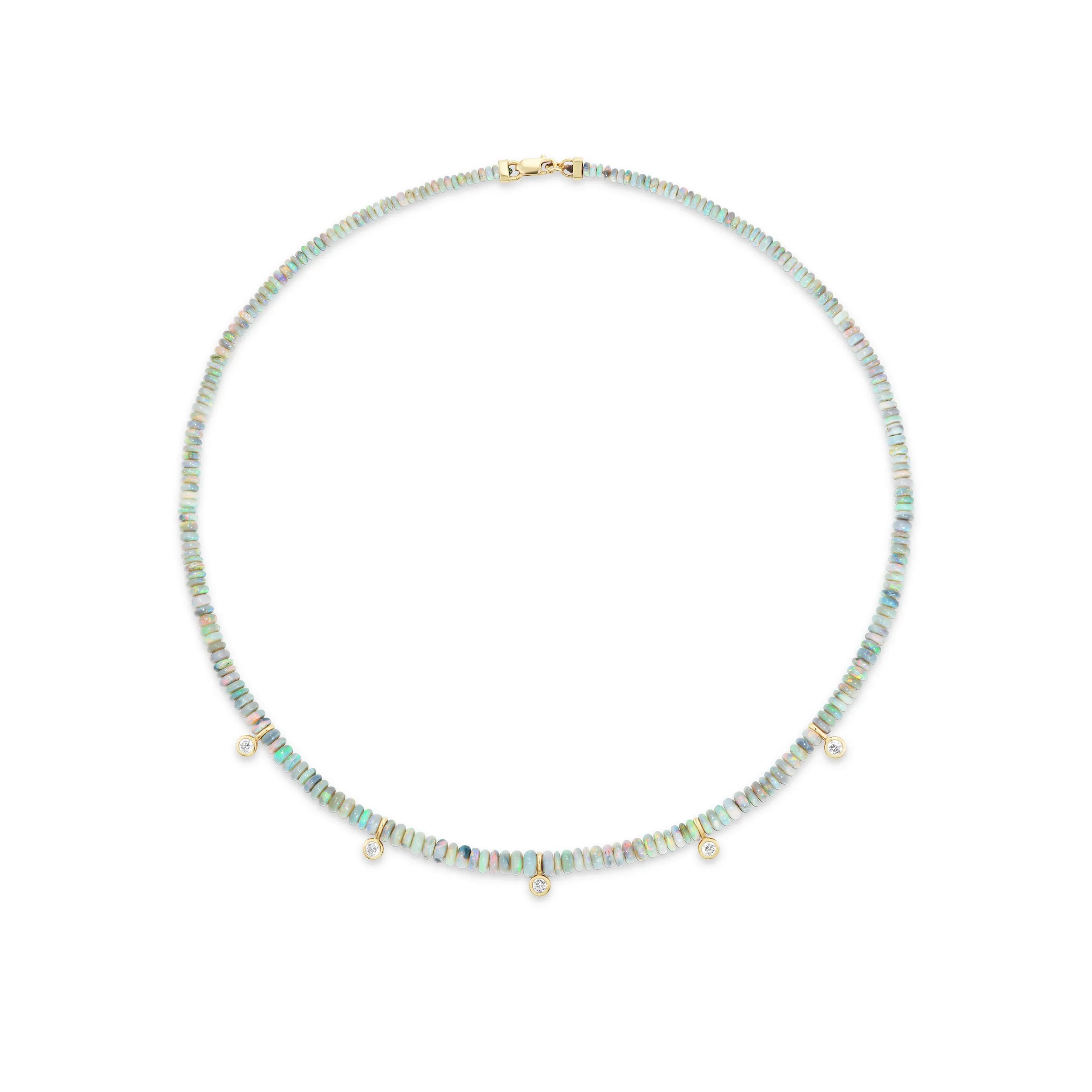 Diamond & Opal Beaded Necklace