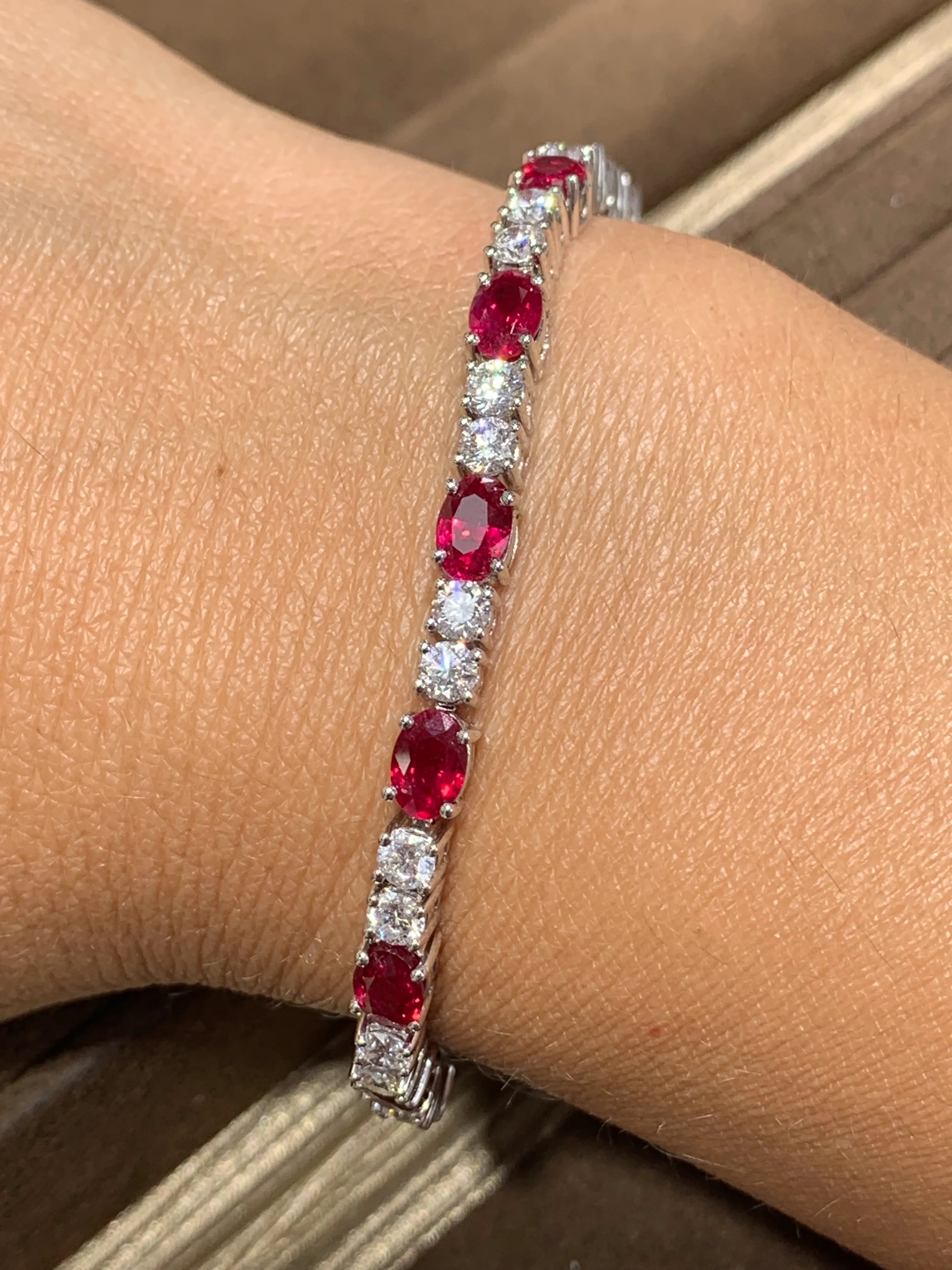 Diamond & Ruby Tennis Bracelet 3.73ct t.w.