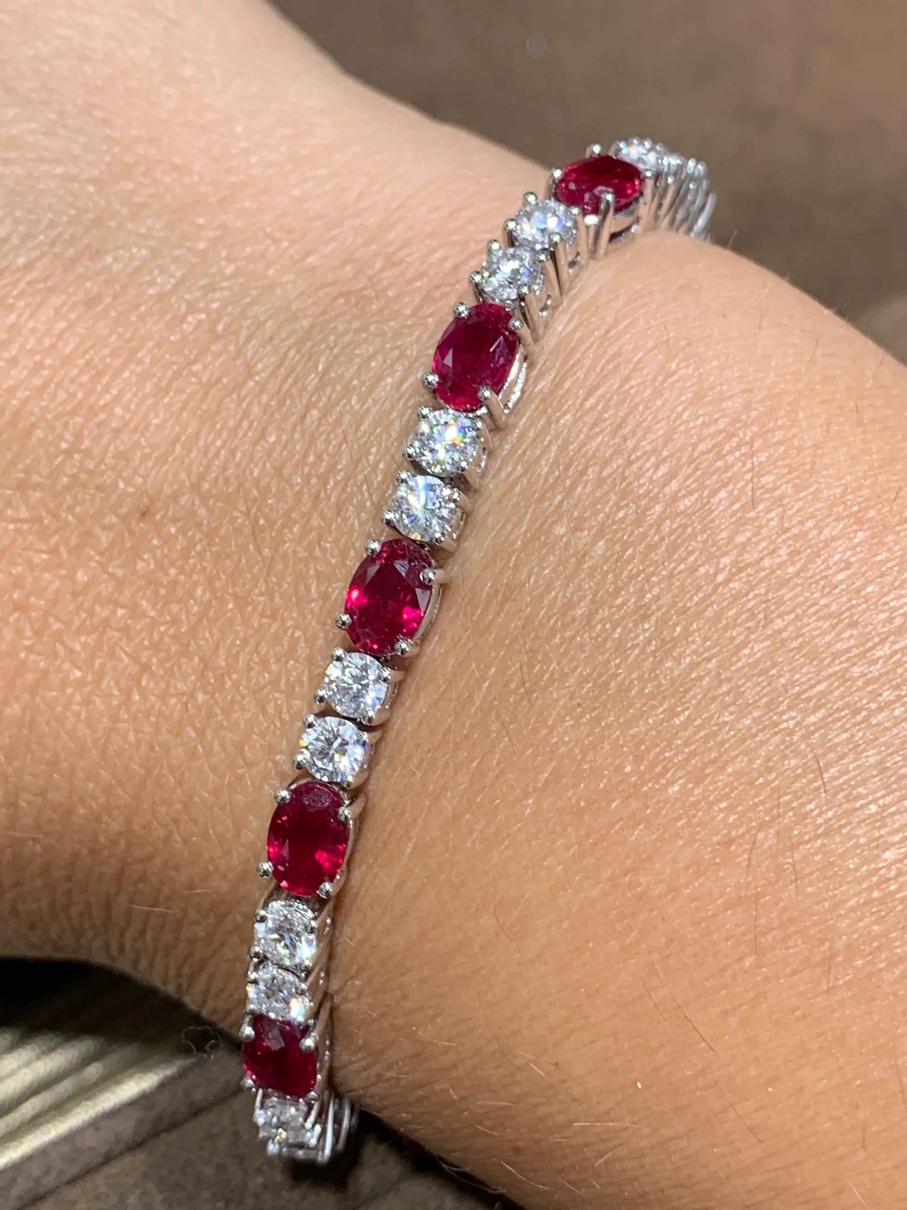 Diamond & Ruby Tennis Bracelet 3.73ct t.w.