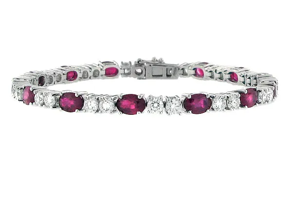 Diamond & Ruby Tennis Bracelet 3.73ct t.w.