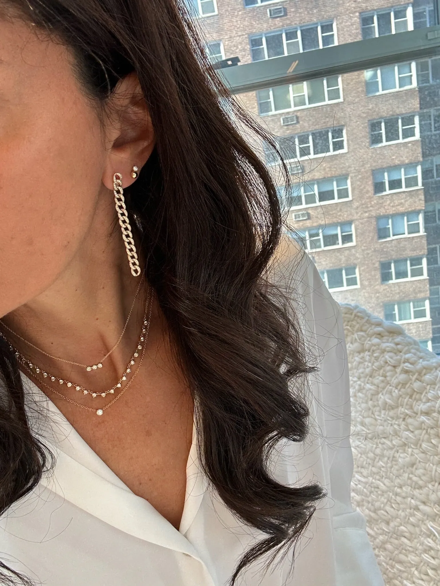 Diamond Cuban Chain Earrings