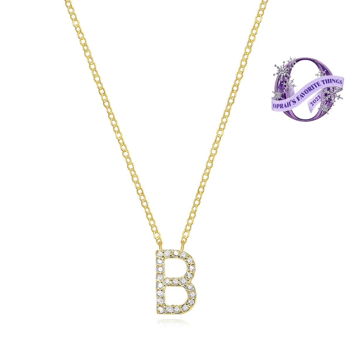 Diamond Initial Necklace-Gold