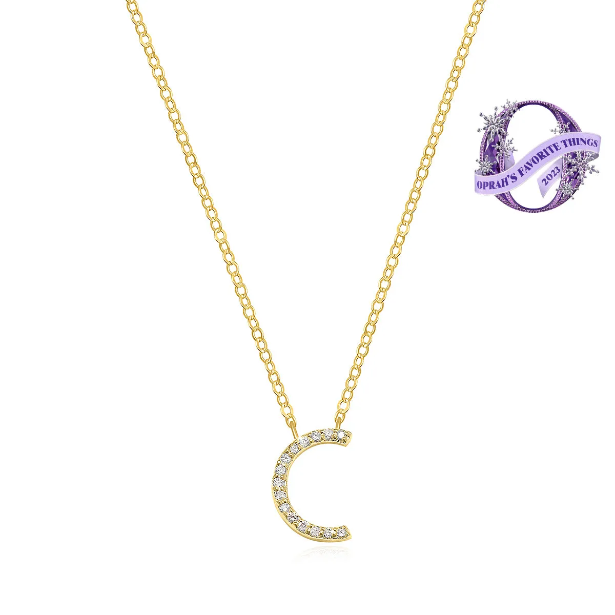 Diamond Initial Necklace-Gold