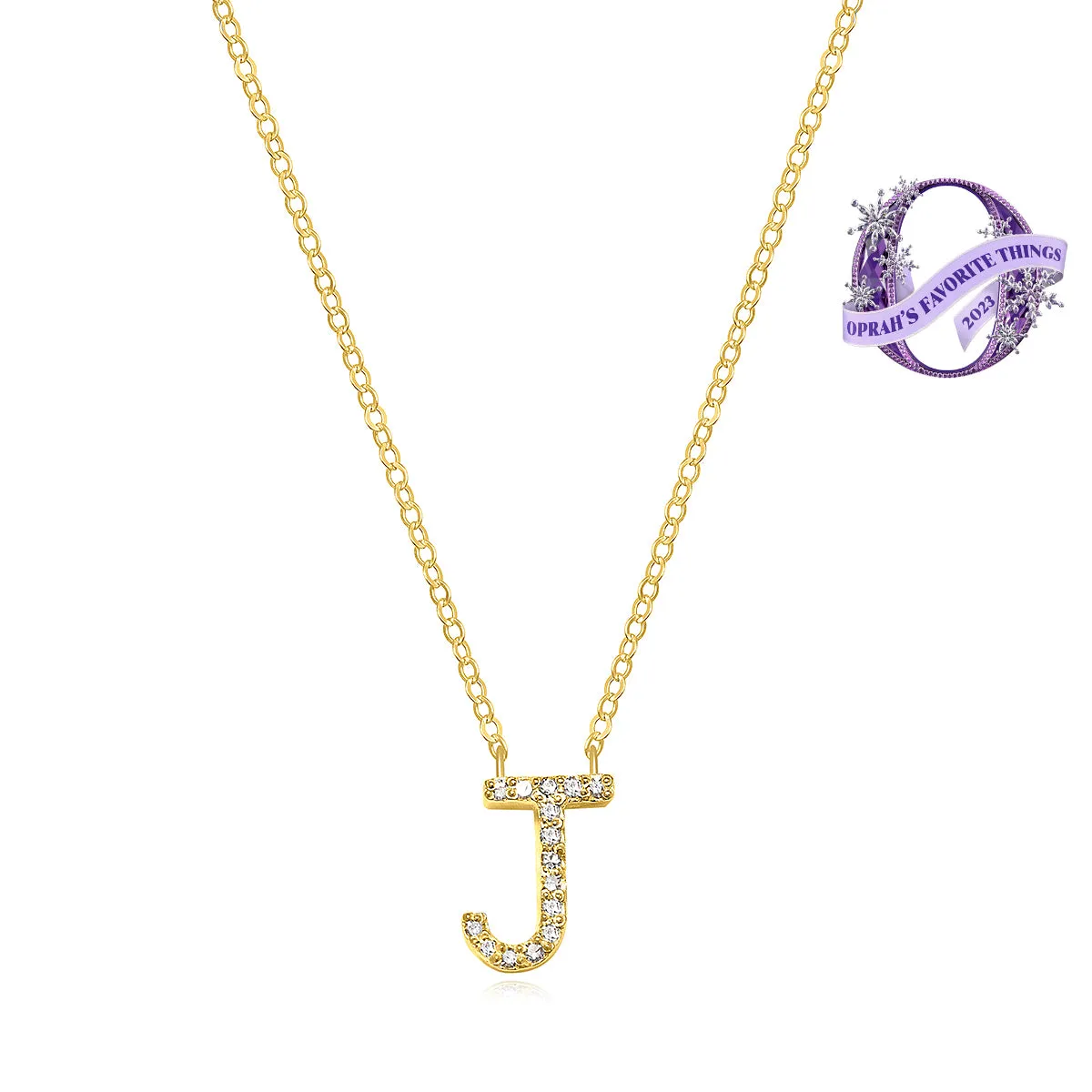 Diamond Initial Necklace-Gold