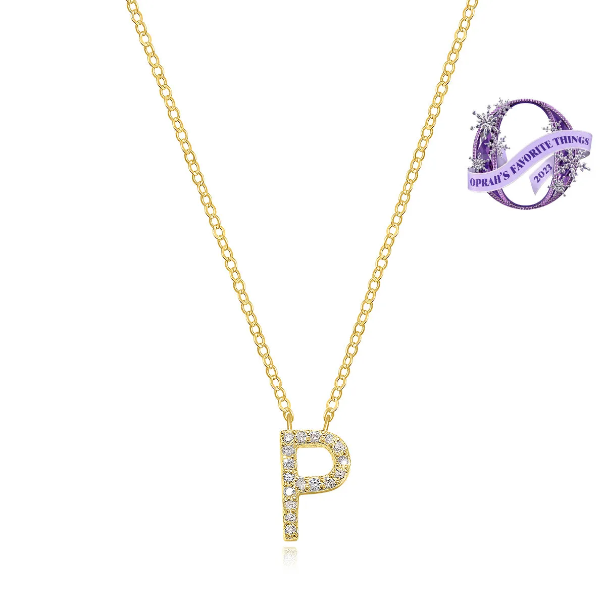 Diamond Initial Necklace-Gold