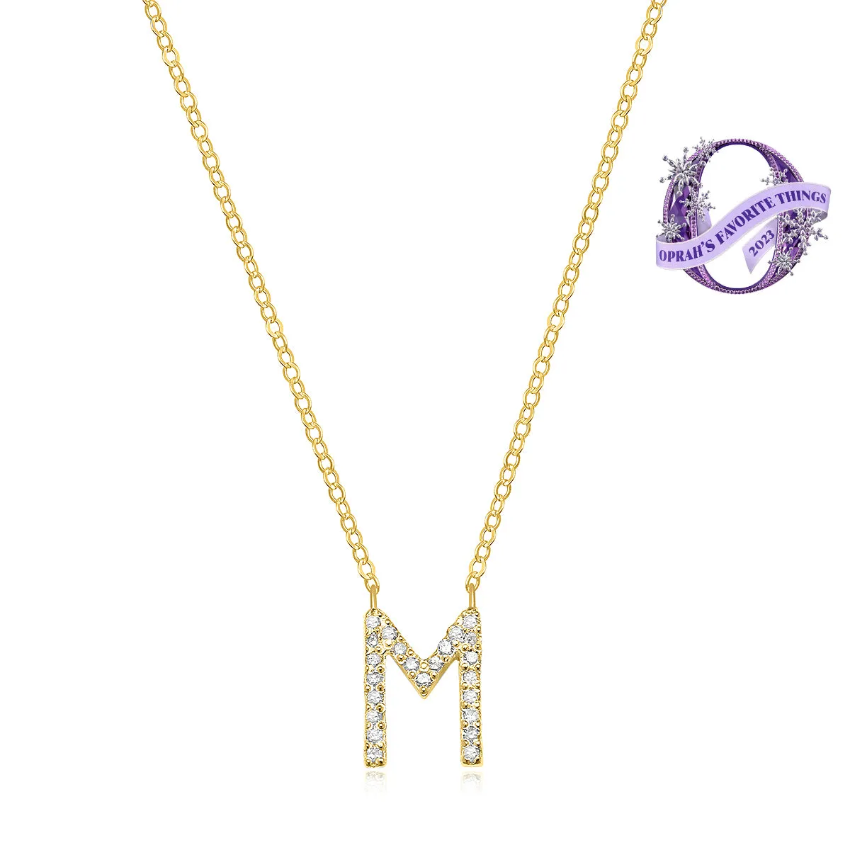 Diamond Initial Necklace-Gold