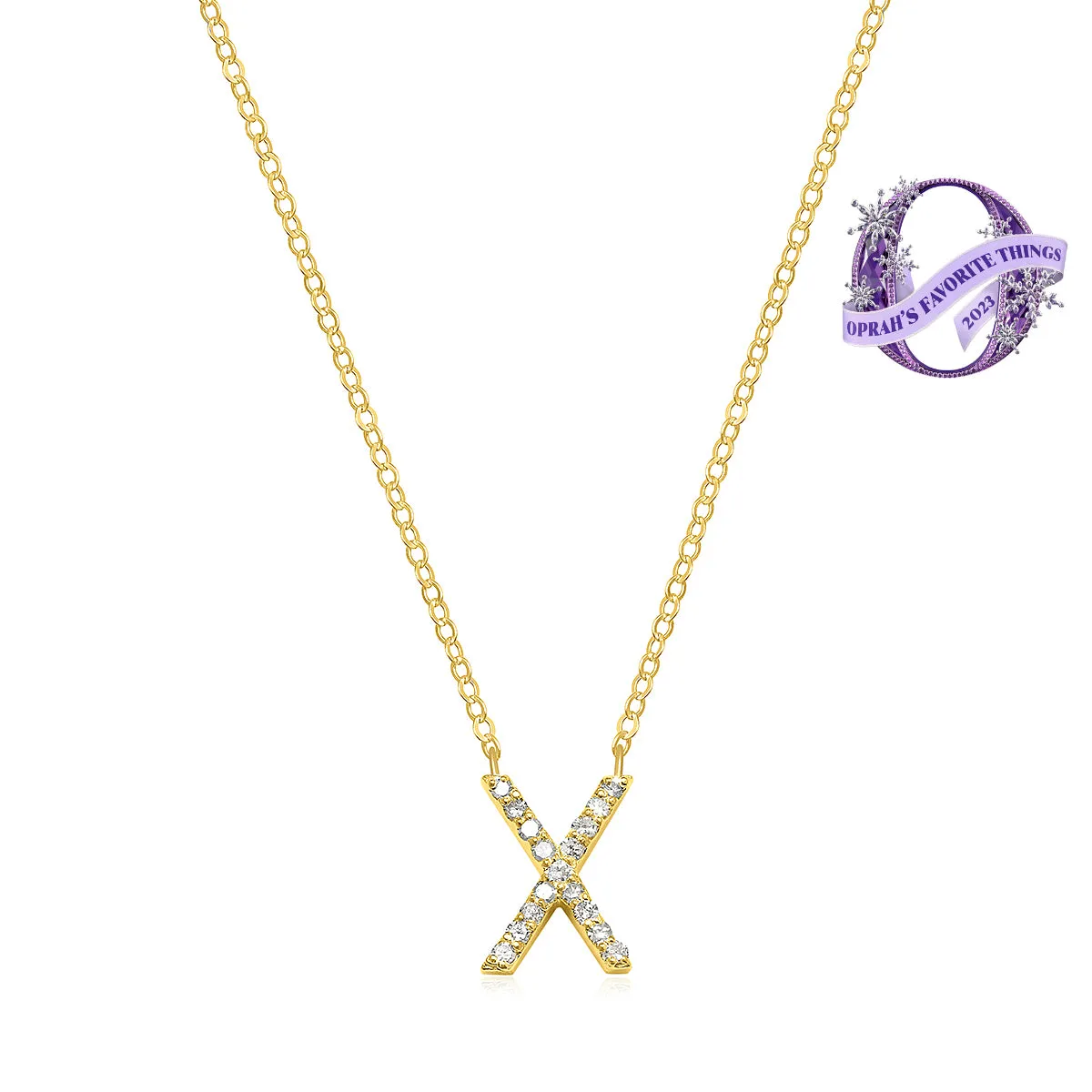 Diamond Initial Necklace-Gold