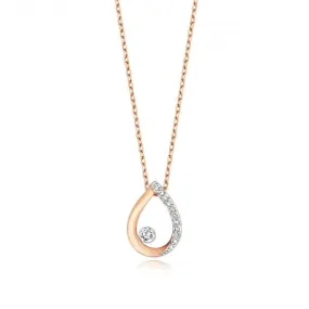 Diamond Jewellery 9ct Gold Pear Diamond Necklace ND125R