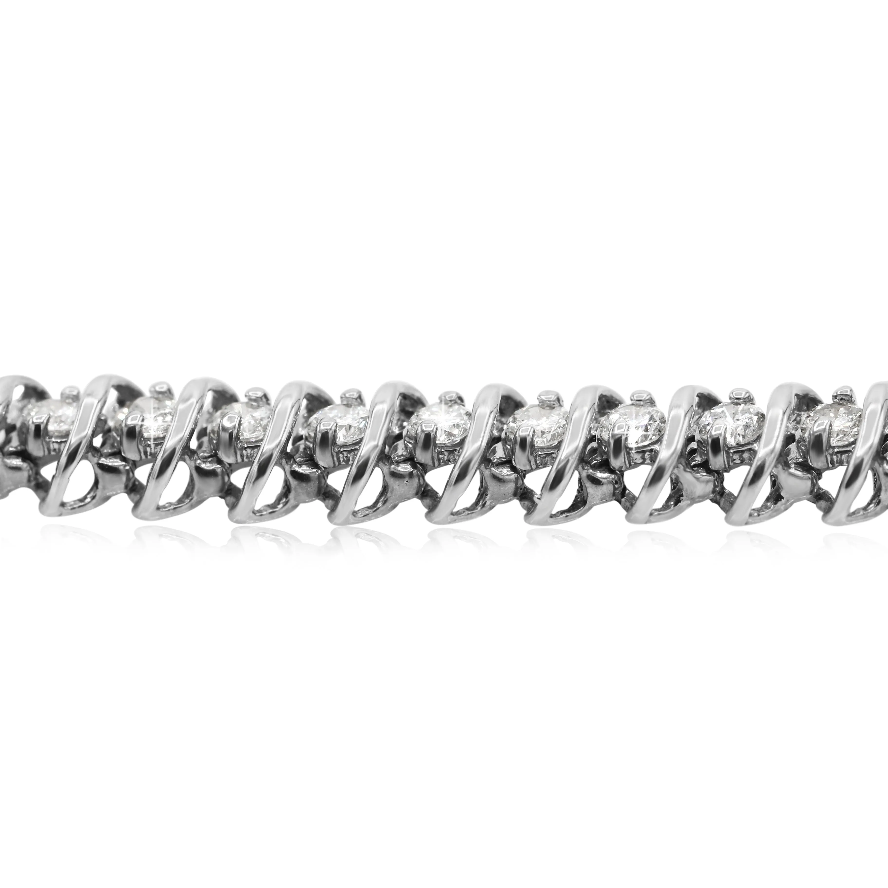 Diamond Tennis Bracelet in 14KT White Gold ( 4ct tw dia )