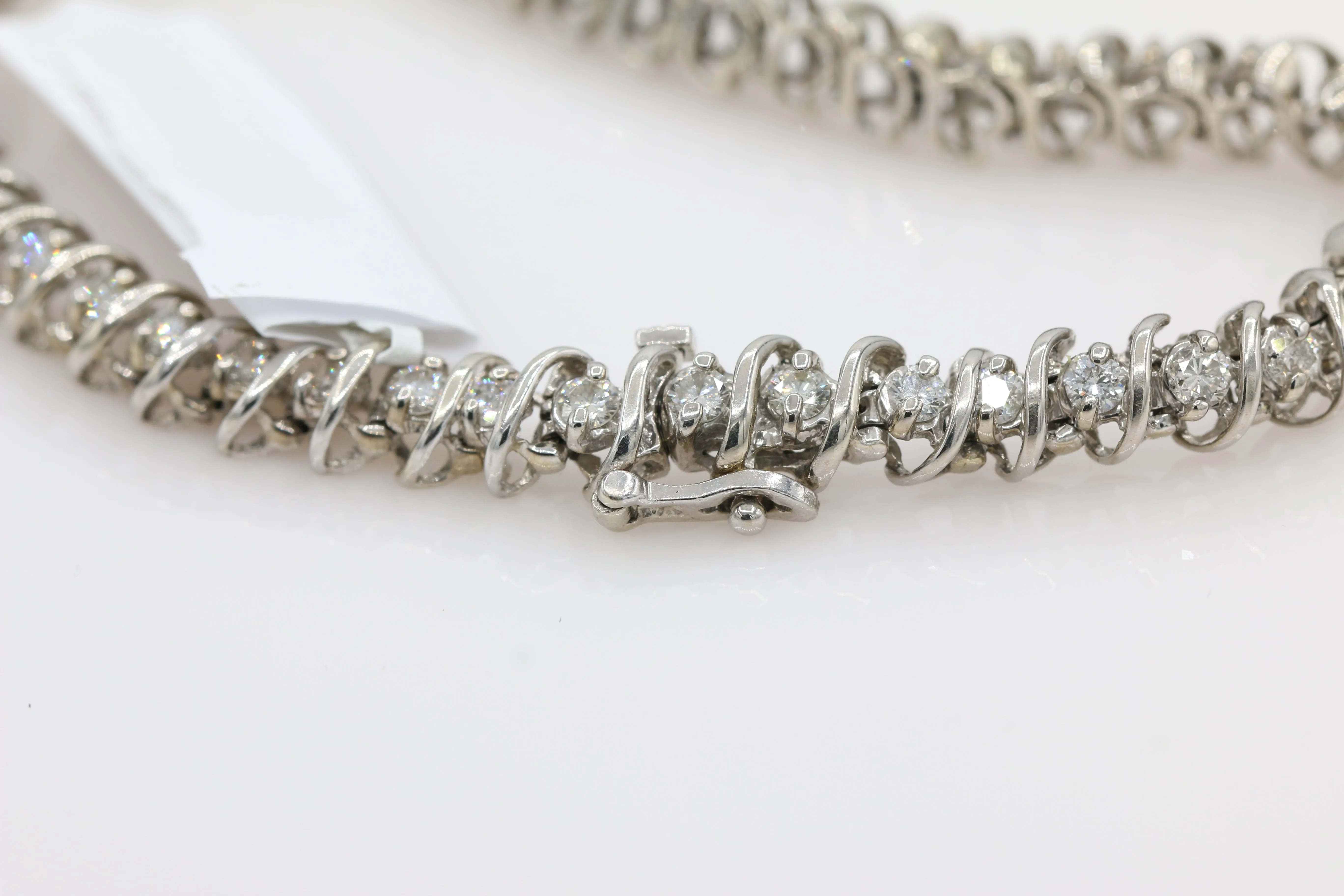 Diamond Tennis Bracelet in 14KT White Gold ( 4ct tw dia )