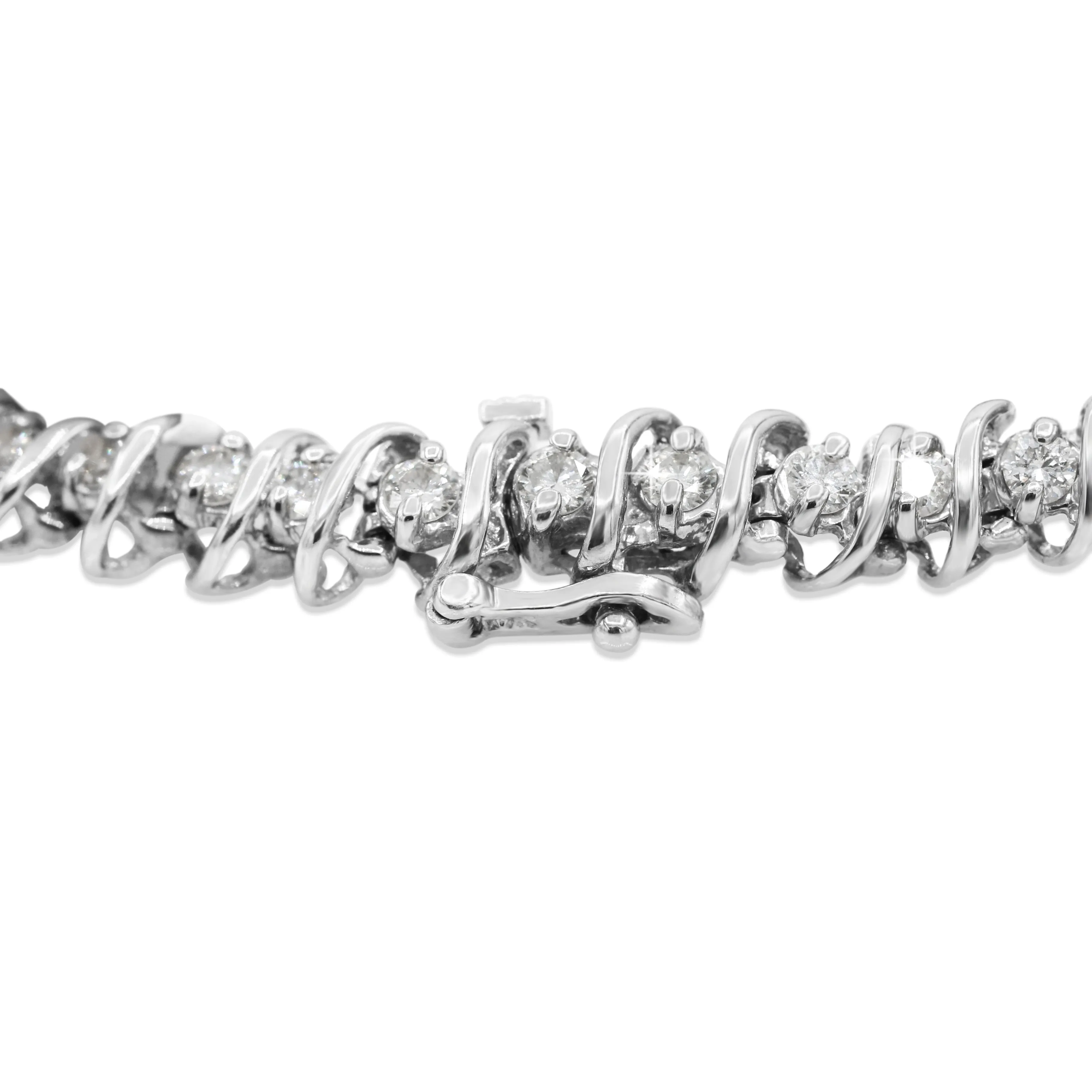 Diamond Tennis Bracelet in 14KT White Gold ( 4ct tw dia )