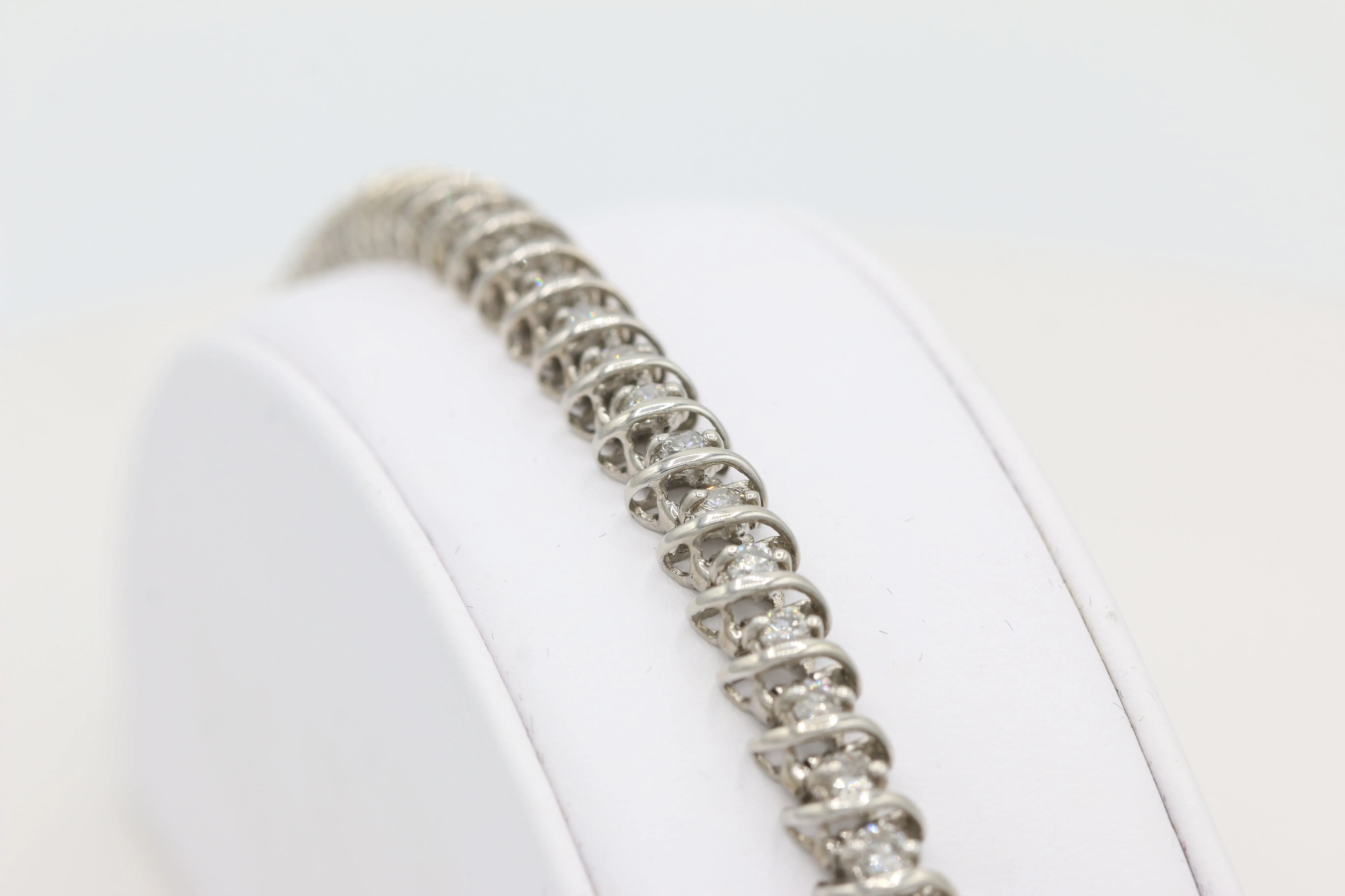 Diamond Tennis Bracelet in 14KT White Gold ( 4ct tw dia )