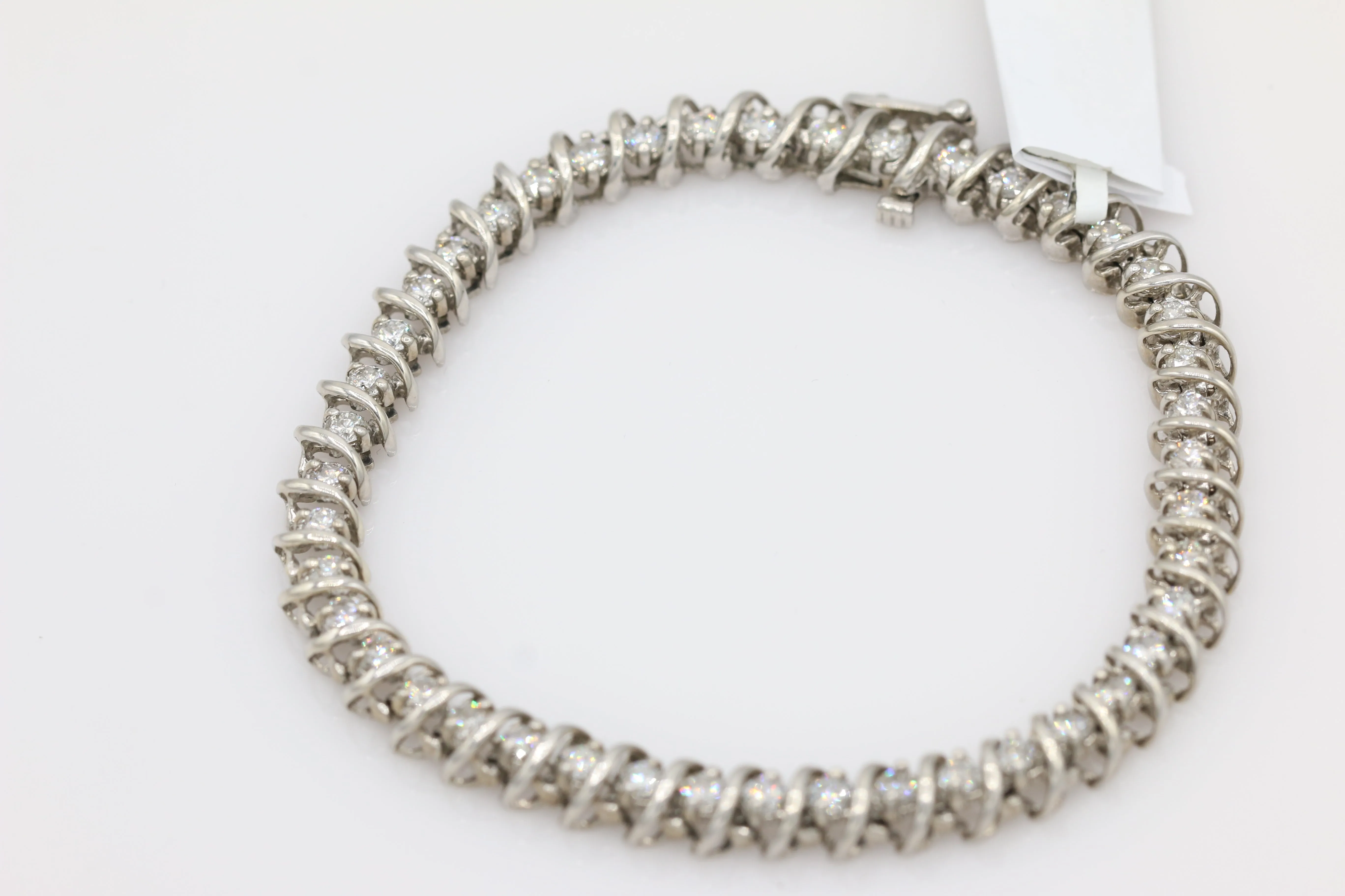 Diamond Tennis Bracelet in 14KT White Gold ( 4ct tw dia )