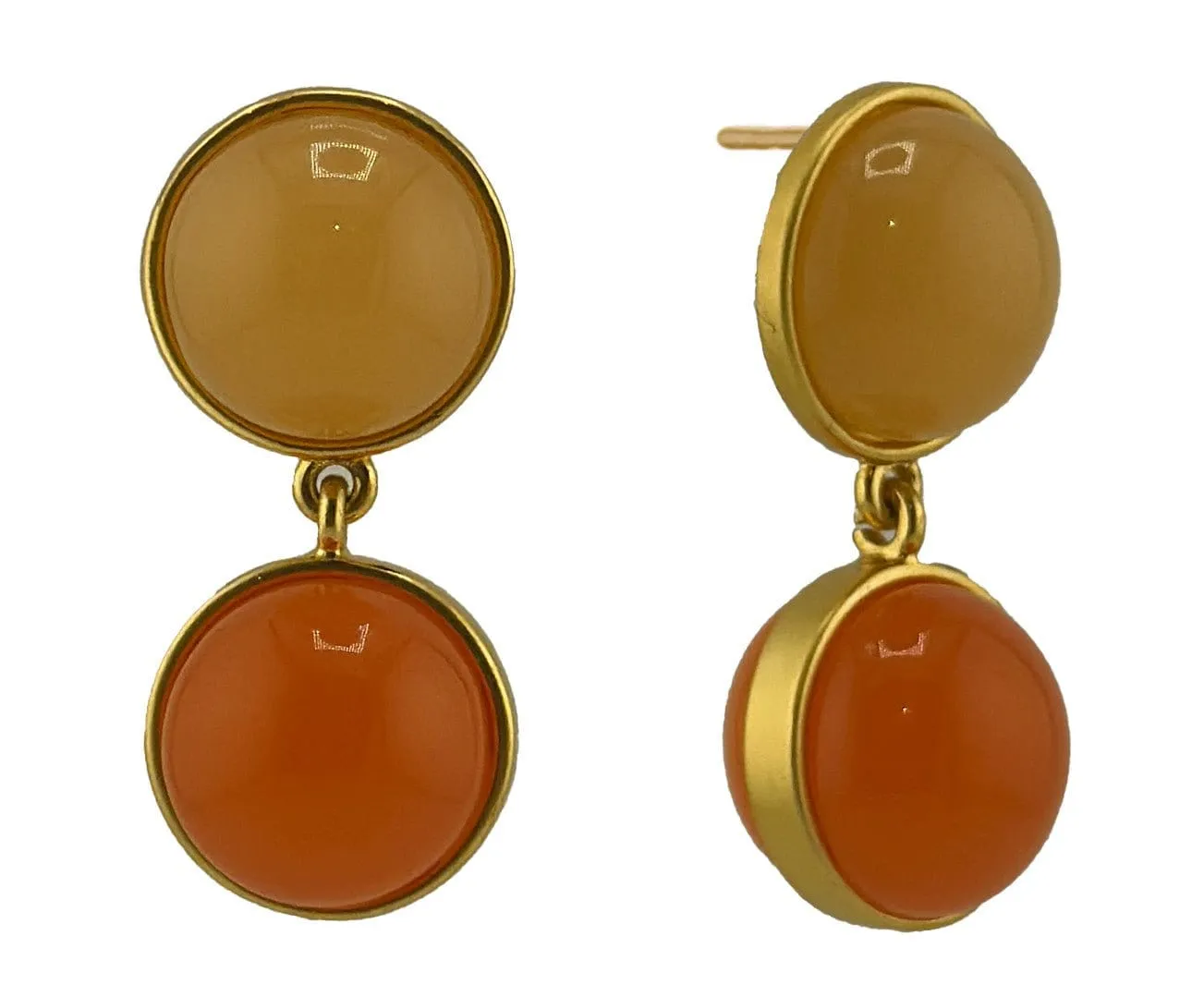 DJE310976 14K Two Tone Resin Dangle Post Earrings