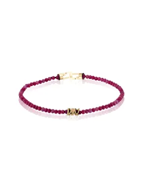 Drizzle, 14K Yellow Gold   Micro Ruby Bracelet