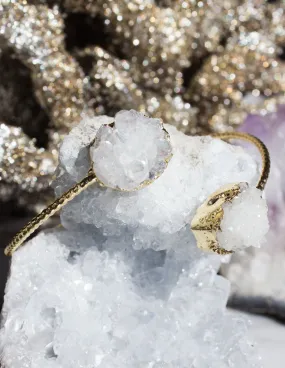 DRUZY QUARTZ BRACELET- WHITE