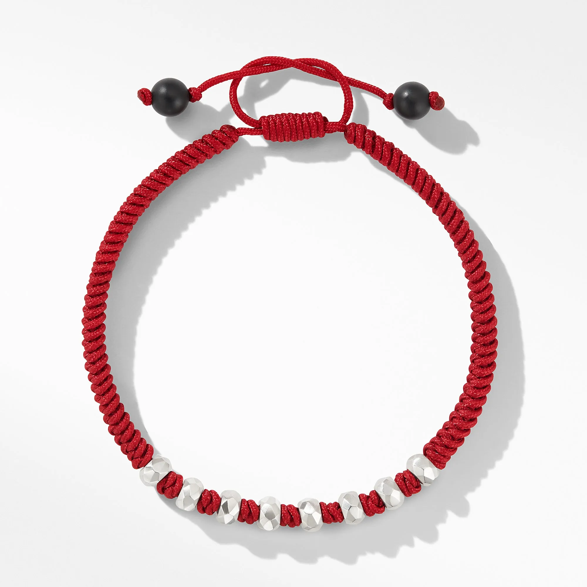 DY Fortune Woven Bracelet in Red with Black Onyx