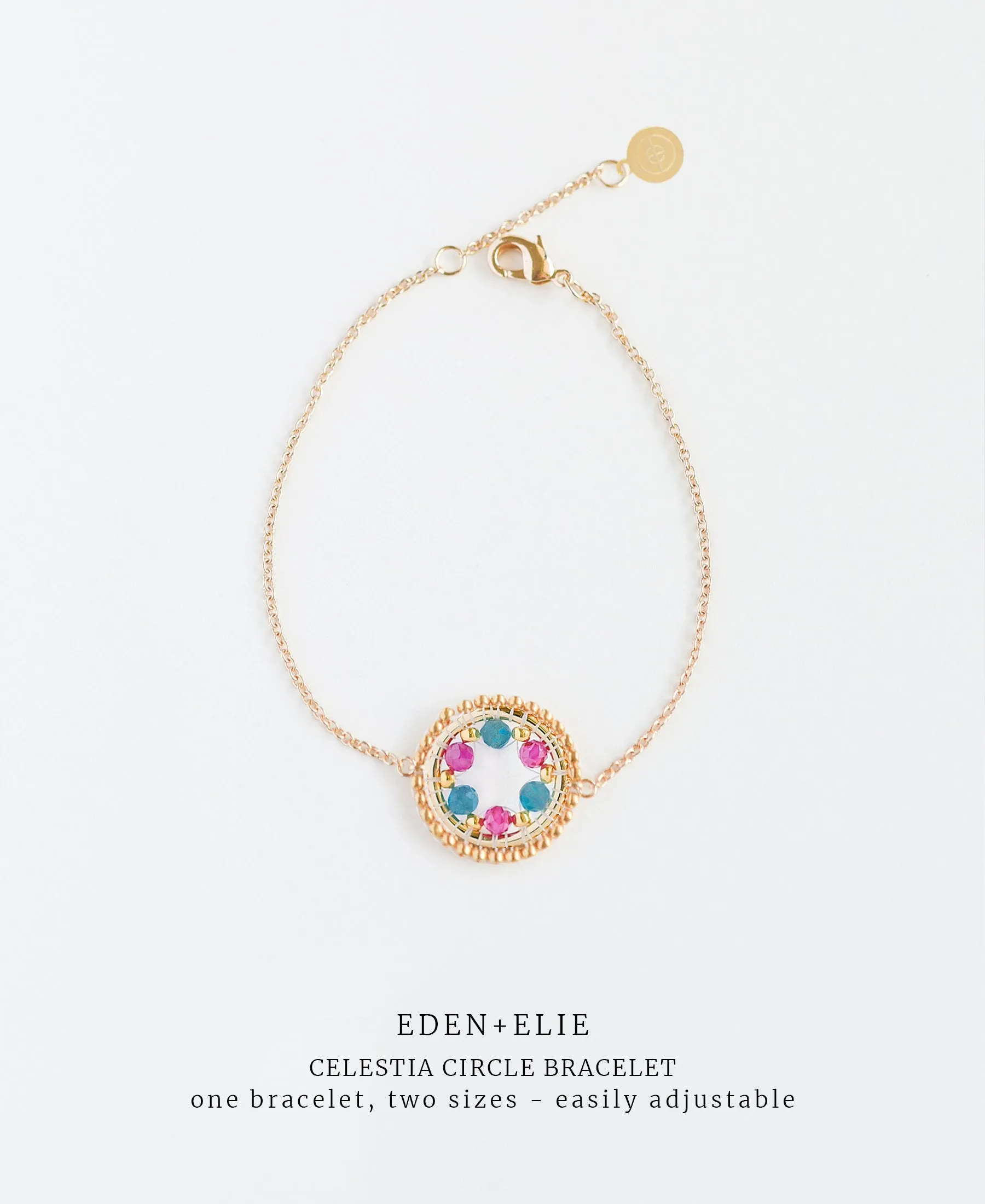 EDEN   ELIE Celestia Circle Bracelet - Ruby   Blue Apatite