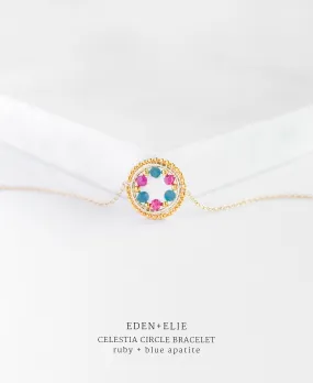 EDEN   ELIE Celestia Circle Bracelet - Ruby   Blue Apatite