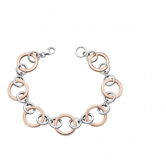 Elements Silver Multi Link Rose Gold Plated Bracelet B5148