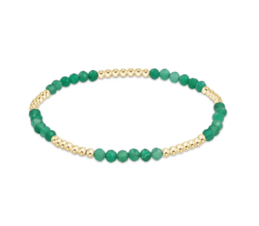 enewton Blissful Pattern 2.5mm Bead Bracelet - Green Onyx