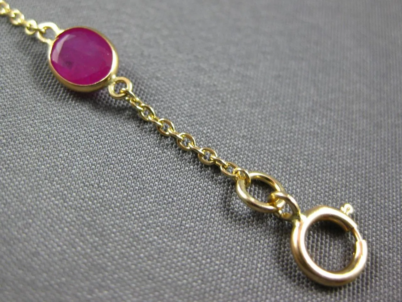 ESTATE 7.87CT RUBY 14KT YELLOW GOLD 3D OVAL BY THE YARD LOVE BRACELET