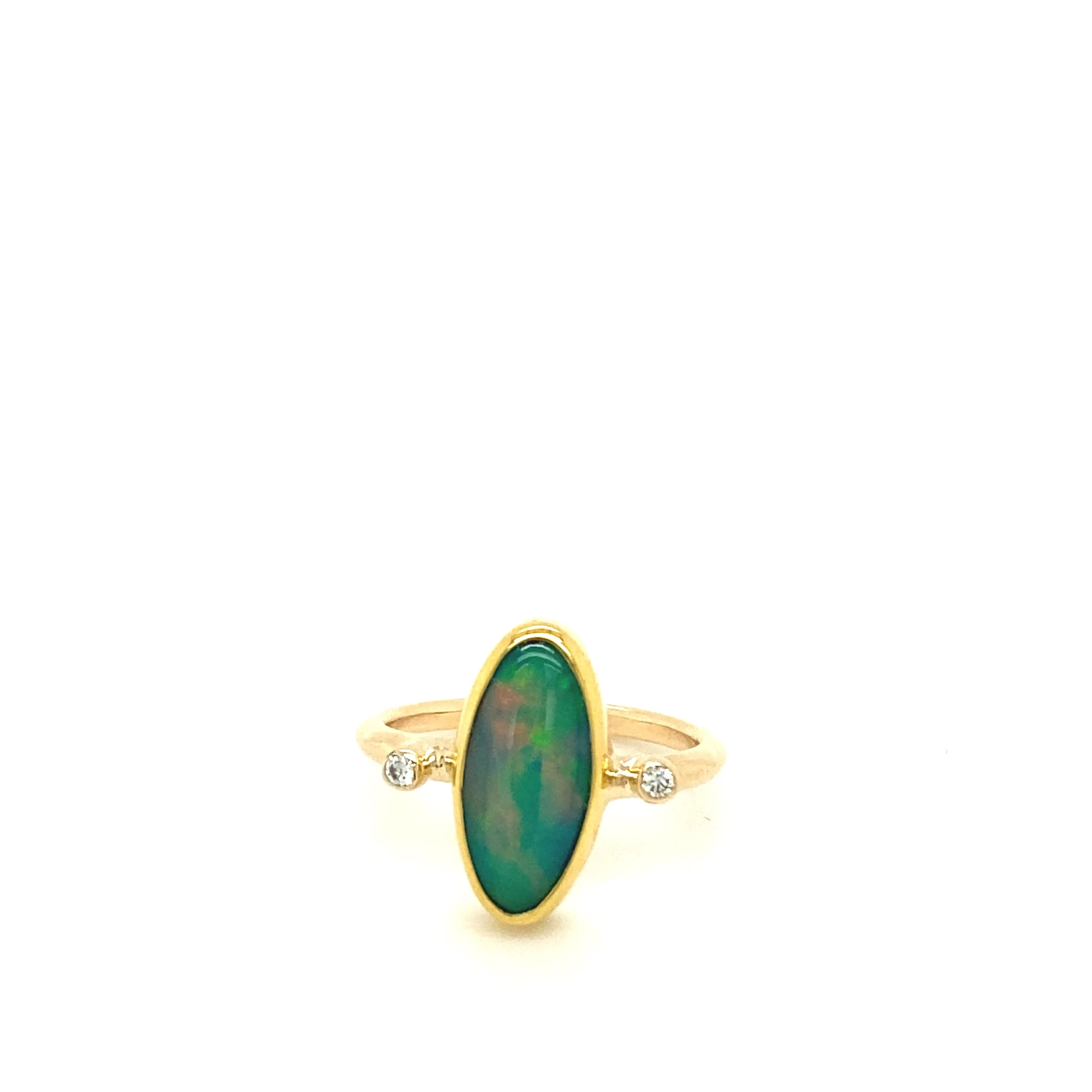 Ethiopian Opal & Diamond Ring