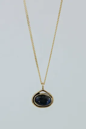 Evil Eye Necklace - Labradorite 14k